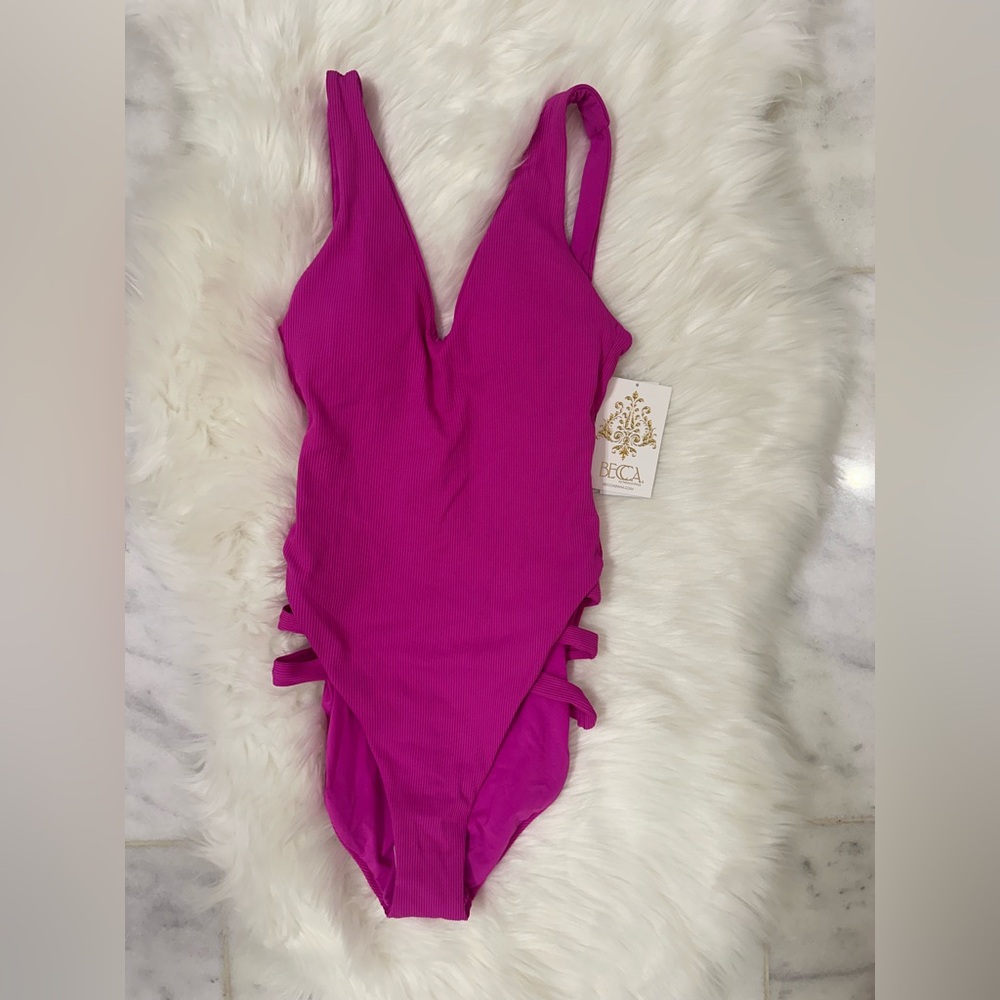 Becca by Rebecca Virtue Modern Edge Sophie Rib Texture Plunge Back V-Neck Cutout - Picture 2 of 6